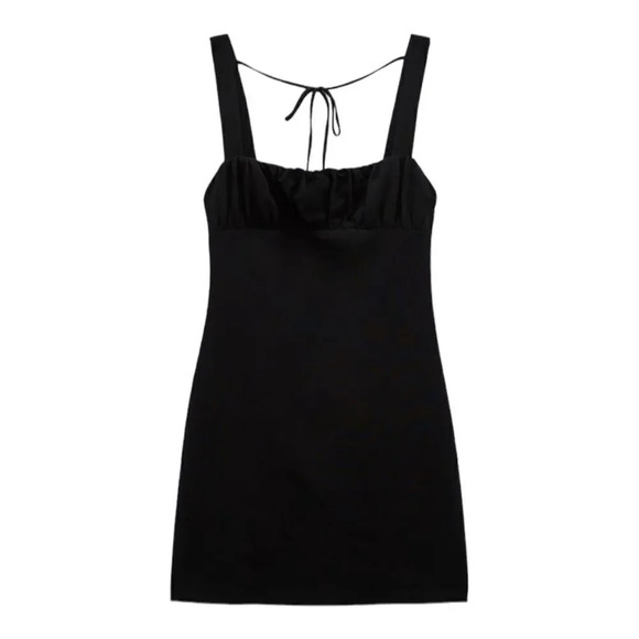 ZARA | Black | LINEN BLEND SHORT DRESS - Picture 2 of 10